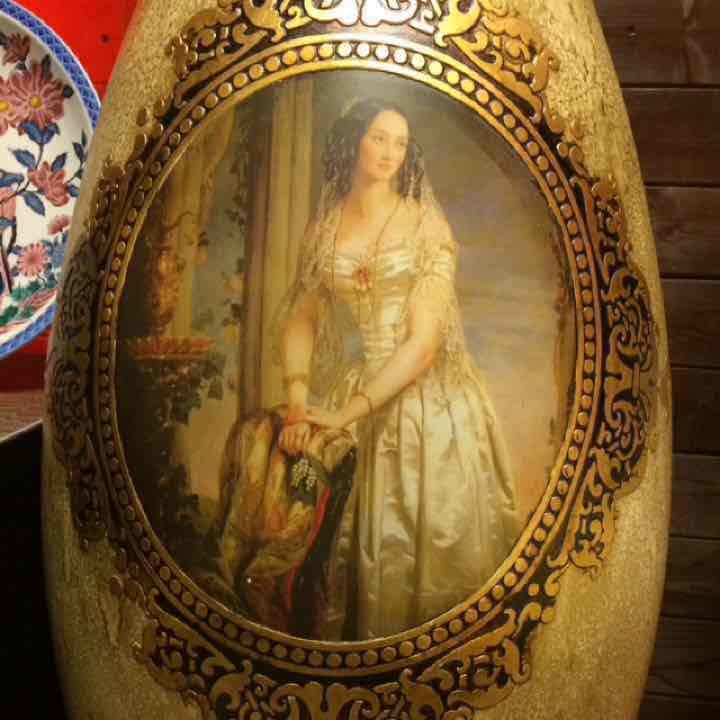 ☆西洋アンティーク 美術品 女性が描かれた壺☆