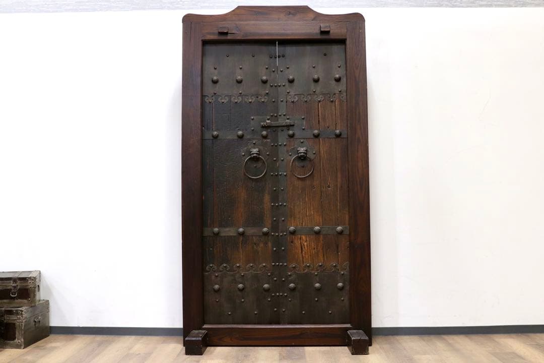 GMGH477○年代物 蔵扉 両開き 時代扉 建具 オブジェ 稀少 アン