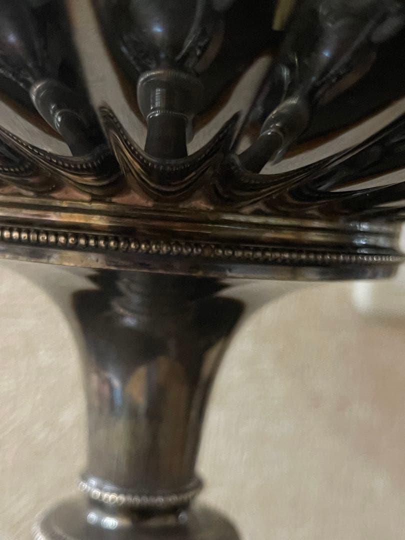 クラシック銀仕上げの製品大皿 菓子器　アンティーク