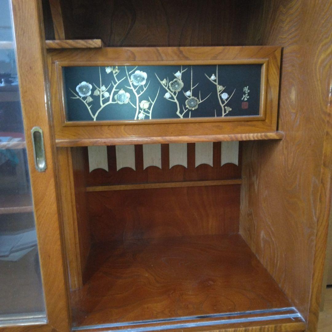 茶箪笥 ガラス扉付き 収納家具