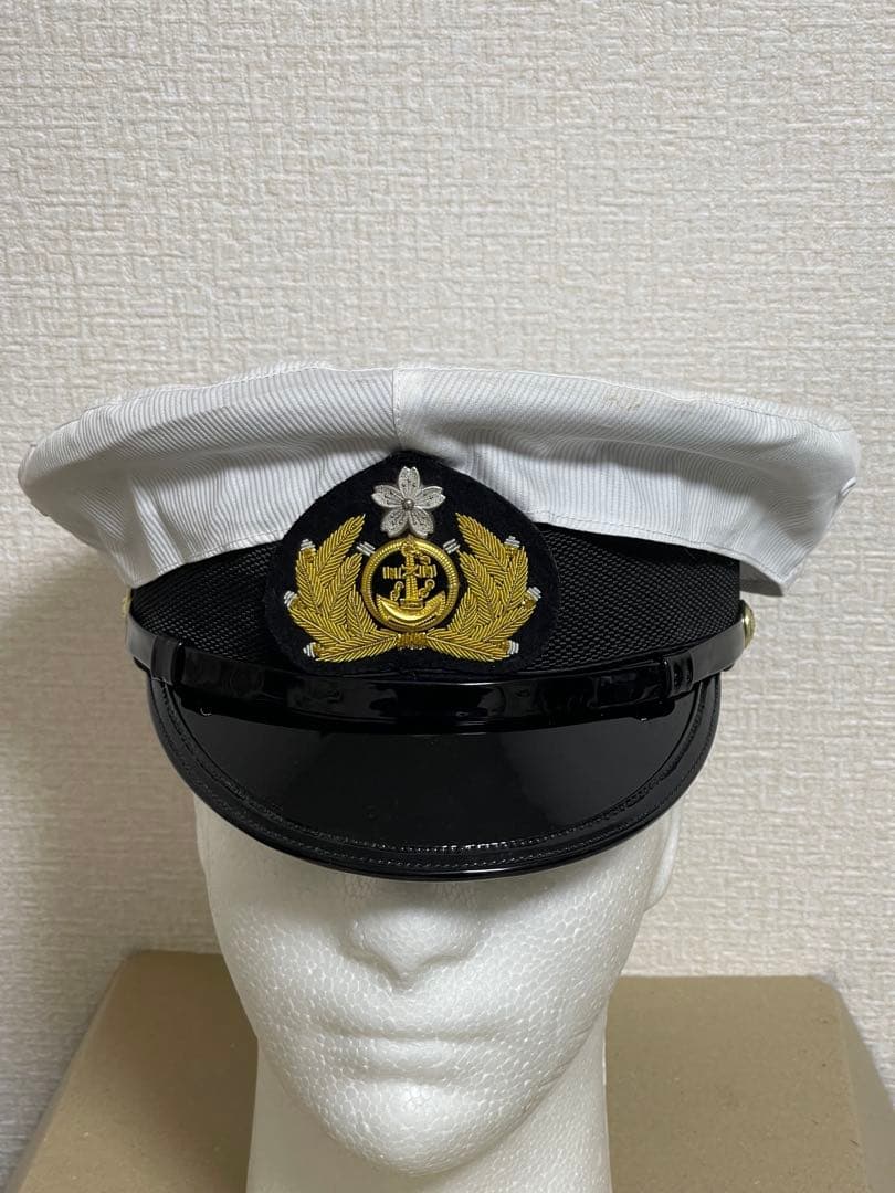 新*線様 大日本帝国海軍 士官軍帽 制帽 58cm 複製品 日覆付 日本軍 未使