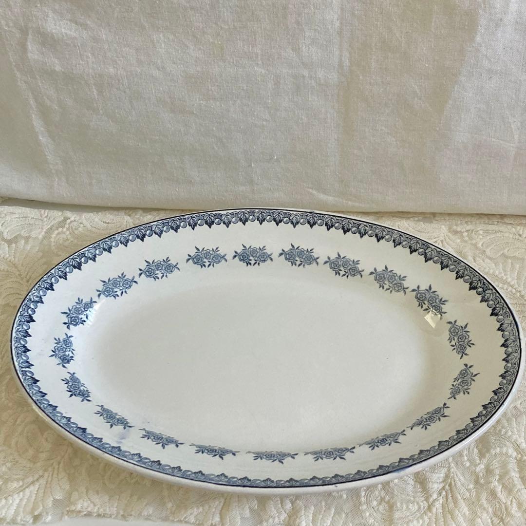 フランス　アンティーク　サンタマン　皿　プレート　オーバル