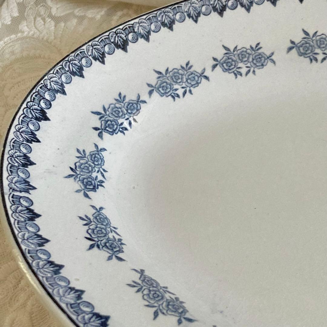 フランス　アンティーク　サンタマン　皿　プレート　オーバル