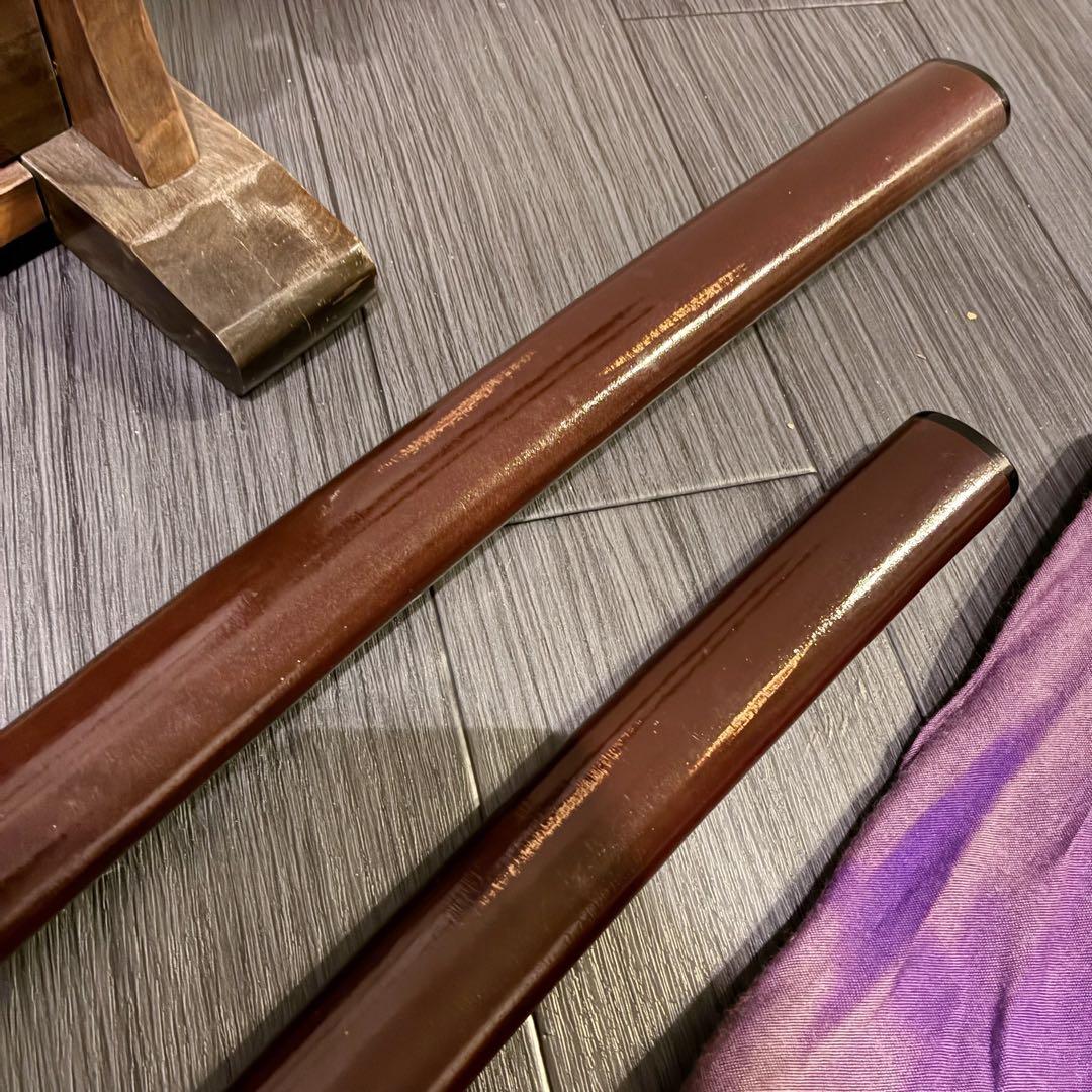 高級模造刀　居合刀　 美術刀剣　太刀　脇差　大小セット　深茶拵え