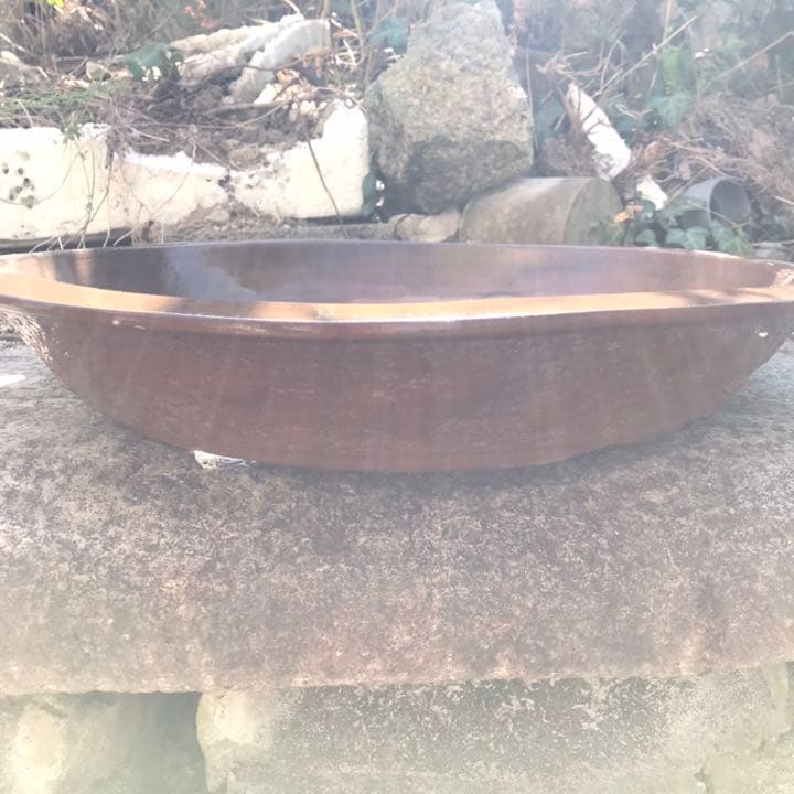 盆栽鉢　超希少レア時代朱泥大盆栽鉢落款木肌松皮中国山野草寄せ植え植木鉢松篁円