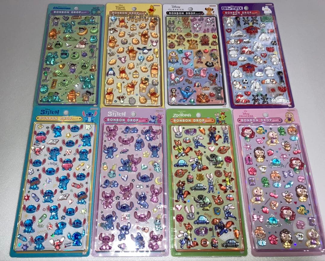 国内完全正規品　ボンボンドロップシール　ディズニー8種セット