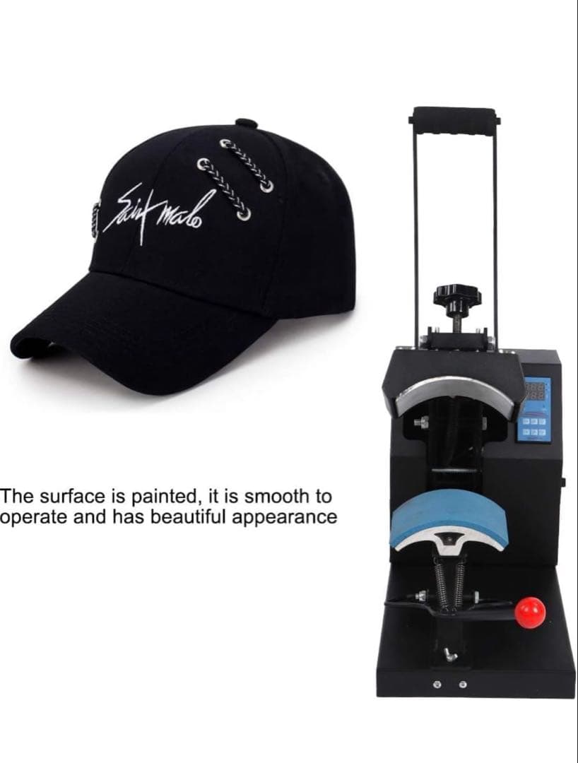 キャップ用 熱転写プレス機 ヒートプレス 帽子プリント機 動作品