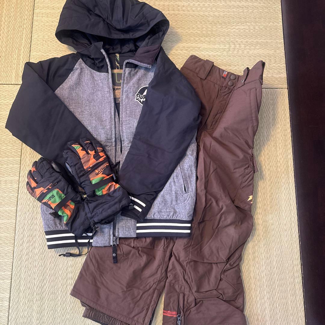 BURTON 子ども用スノーボードウェアセット グローブ付き　S XS