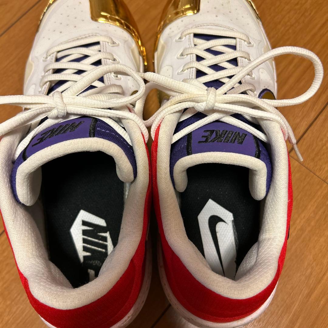 レア！ナイキ 野球 オーダースパイク ホワイト/レッド/ゴールド/パープル27㎝