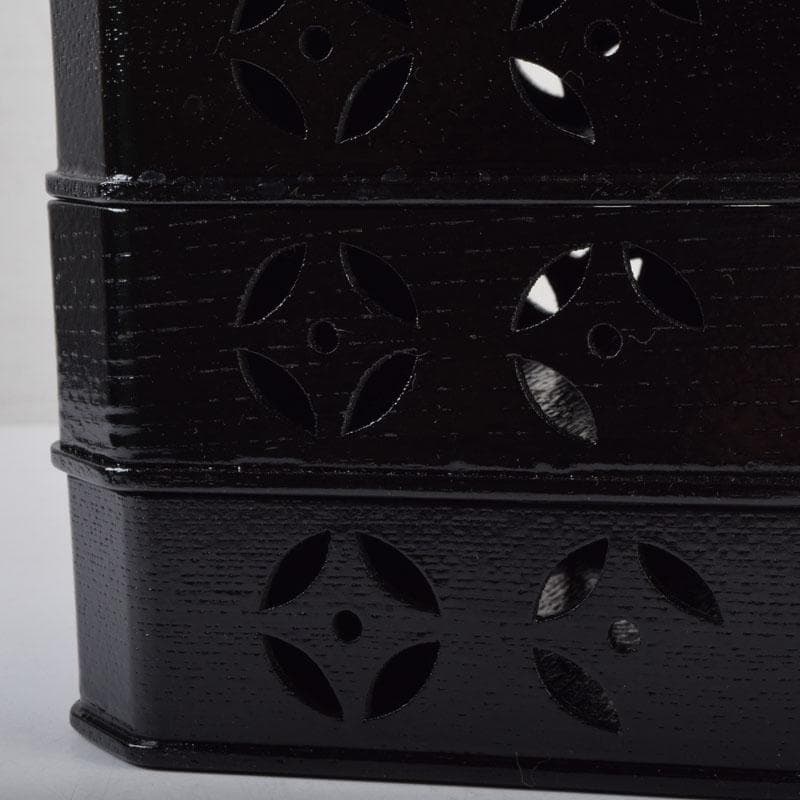 minto　茶道具　漆塗　七宝透かし　縁高重　五段重　箱付　N　9148