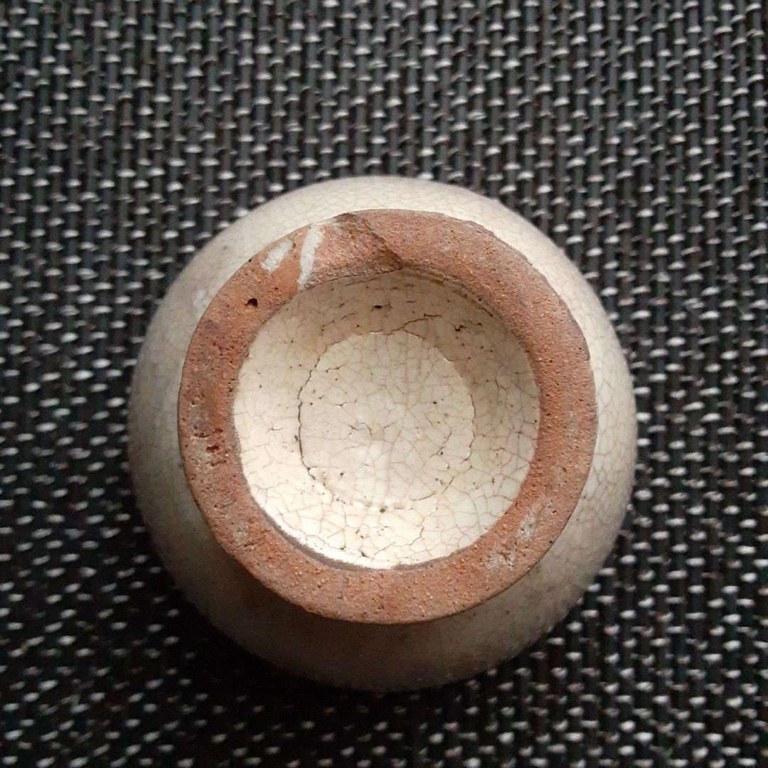 古い李朝朝鮮王朝白磁茶碗/唐津伊万里焼粉引吹貫入青白磁/ぐい呑み陶酒器