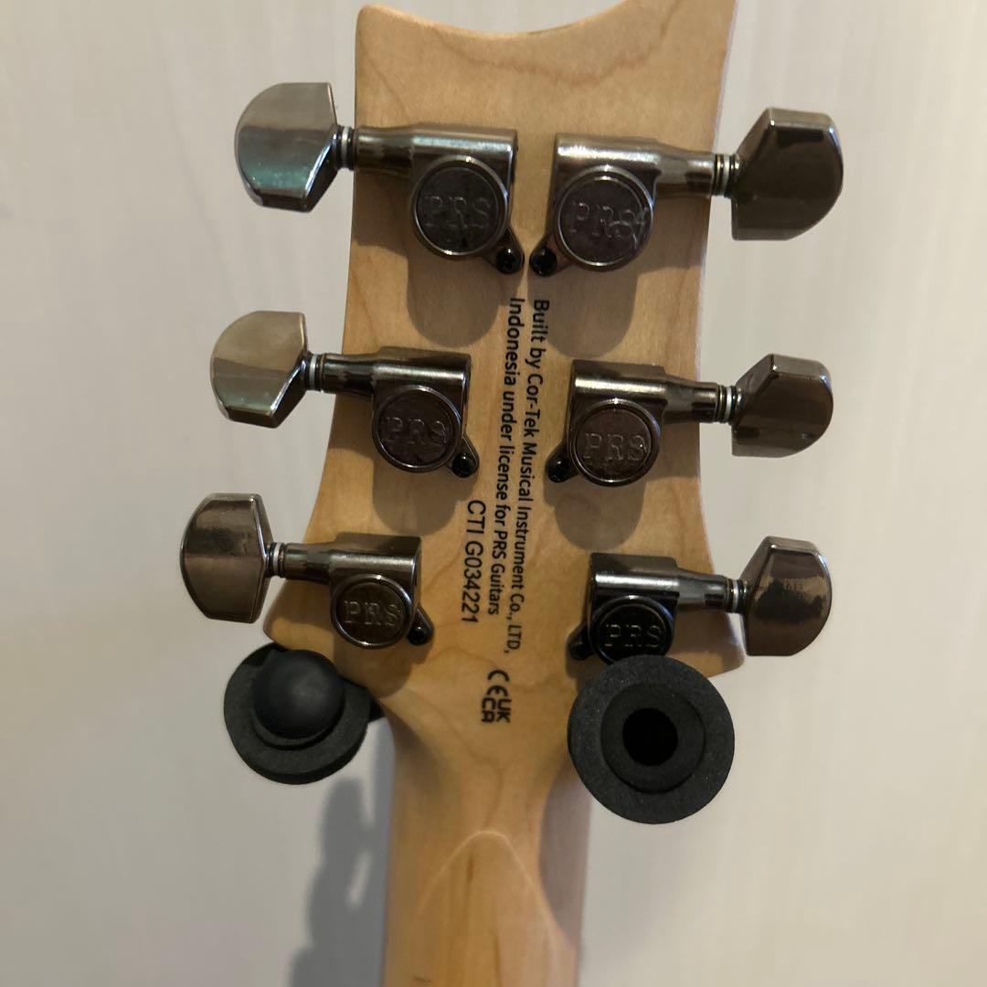 PRS SE CE エレキギターブラック/ホワイトストライプ※純正ソフトケース付