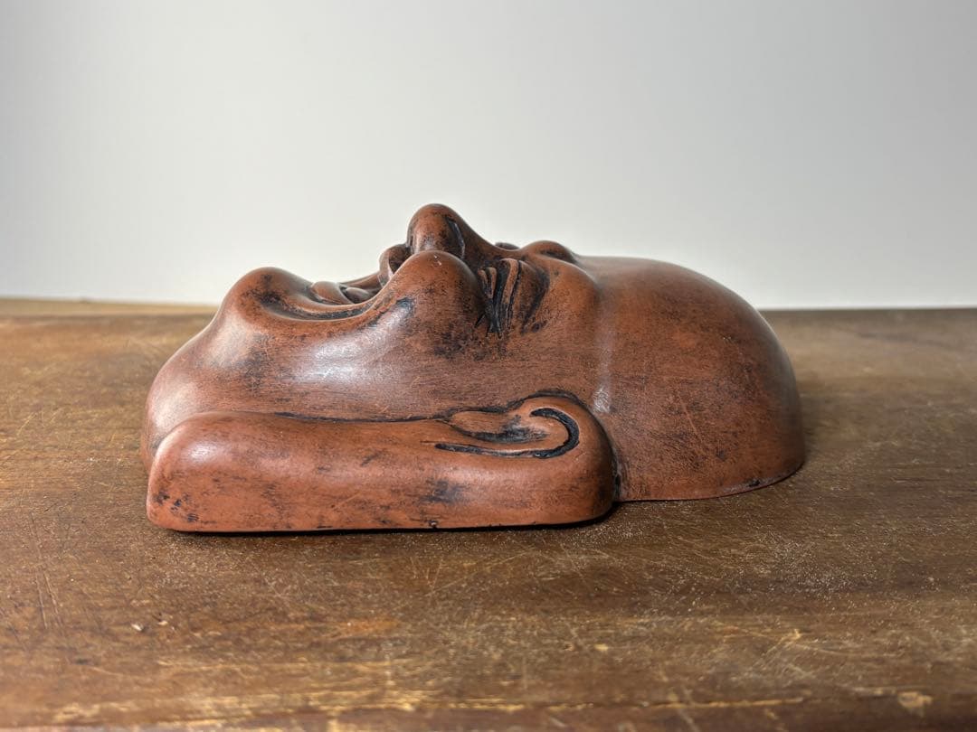 在銘 陶器製 布袋尊 置物 壁掛け 七福神 骨董 古道具