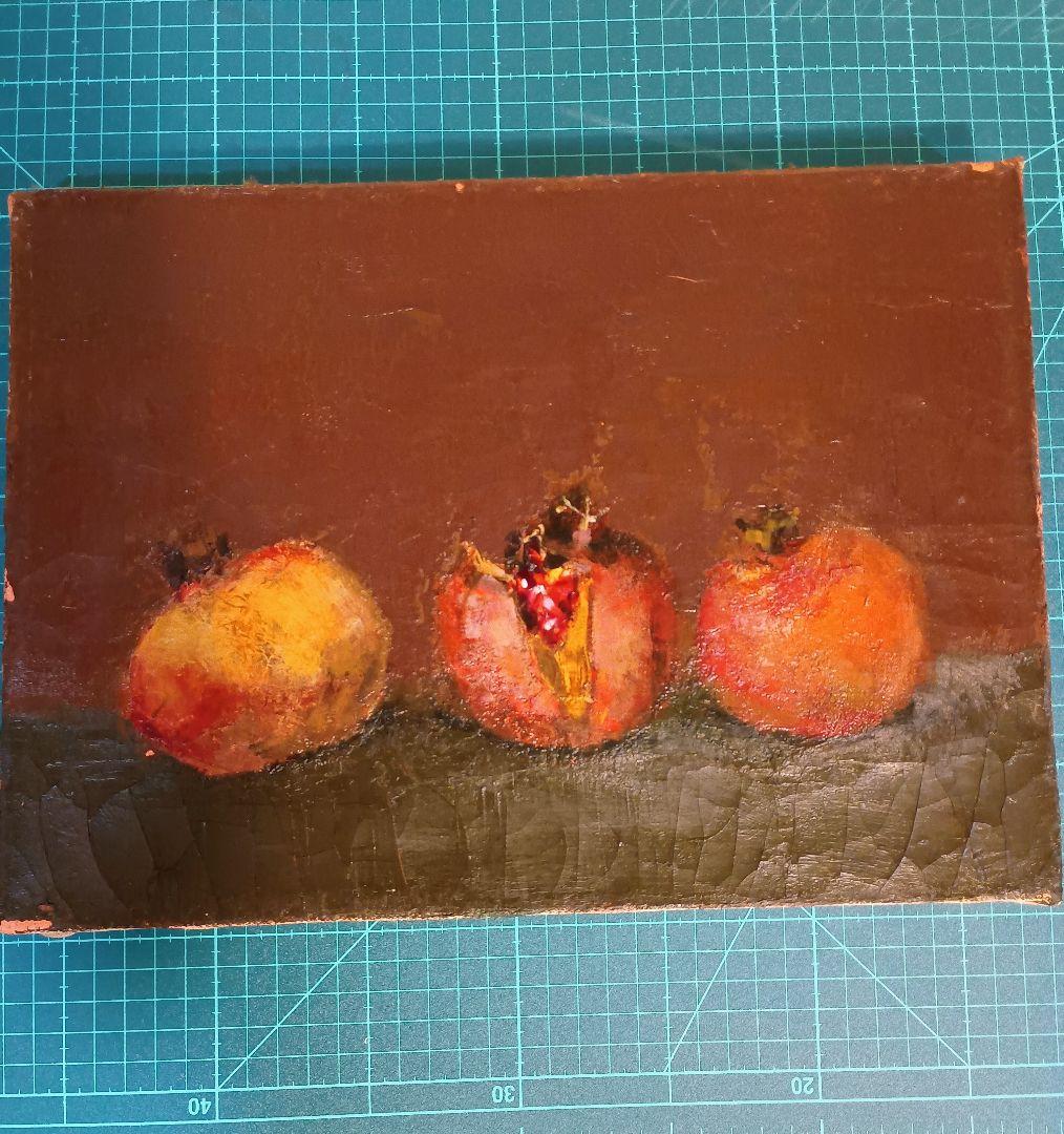 内田武夫 油絵肉筆 ざくろ