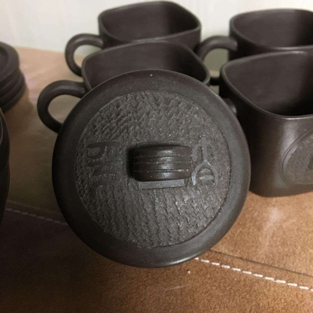 中国茶器　中国宜興　紫砂　朱泥　急須　茶壺　湯呑　菓子皿　骨董品　コレクション