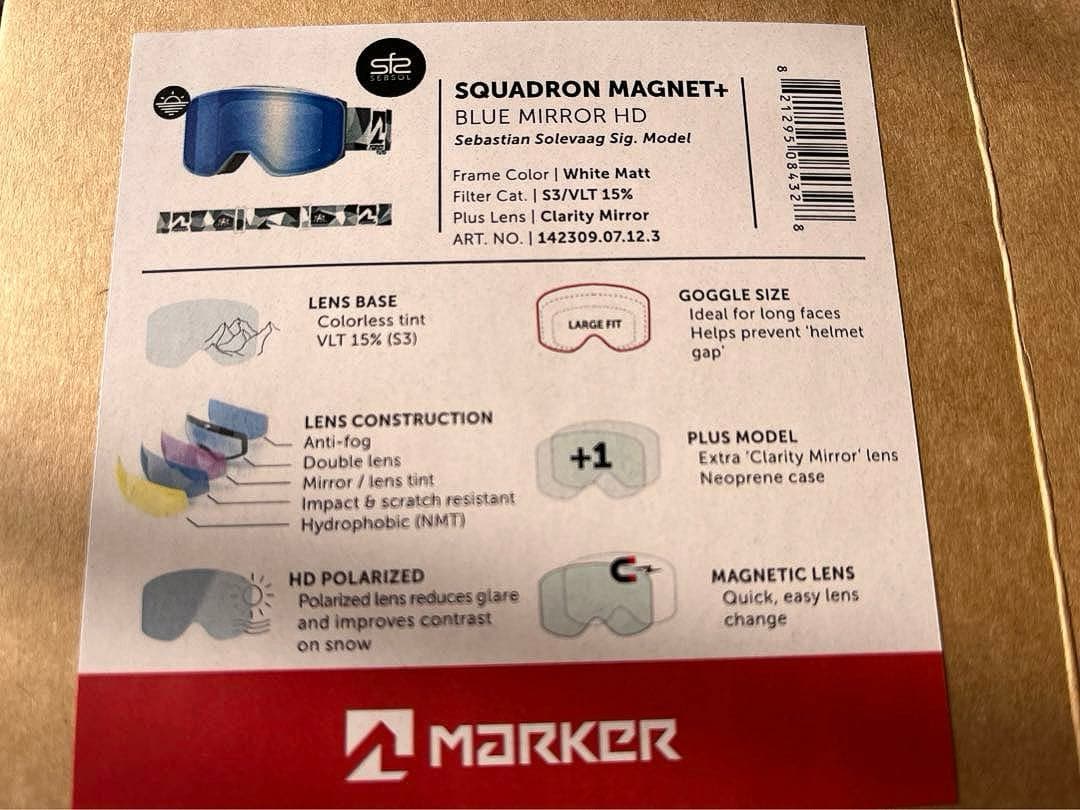 MARKER スキーゴーグル スカッドロンマグネットプラス ブルーミラーレンズ