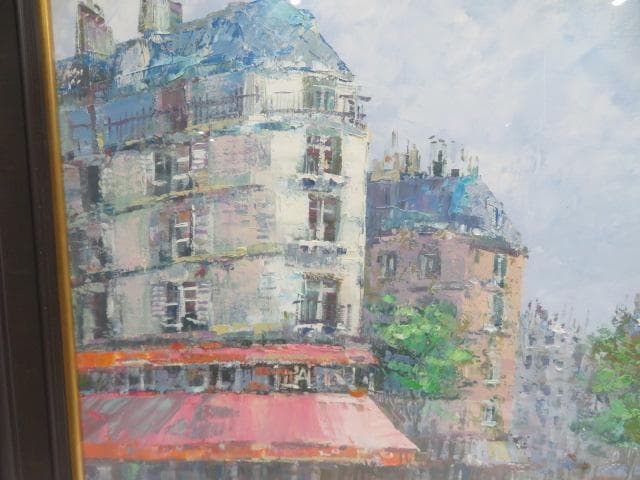 石川啓司 「パリ風景」 F20 超大作 額入 油絵 風景画