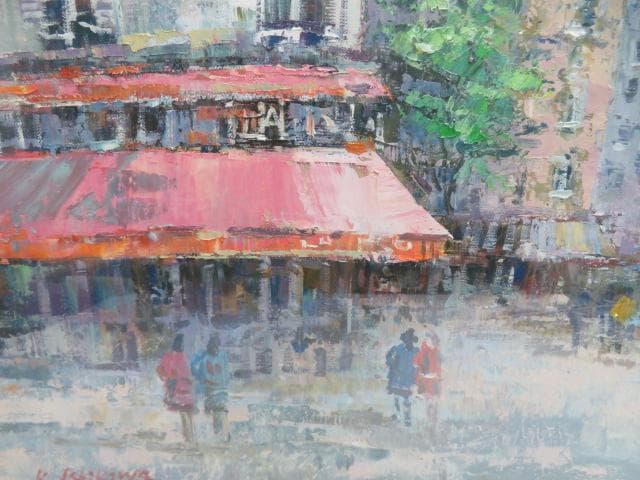 石川啓司 「パリ風景」 F20 超大作 額入 油絵 風景画