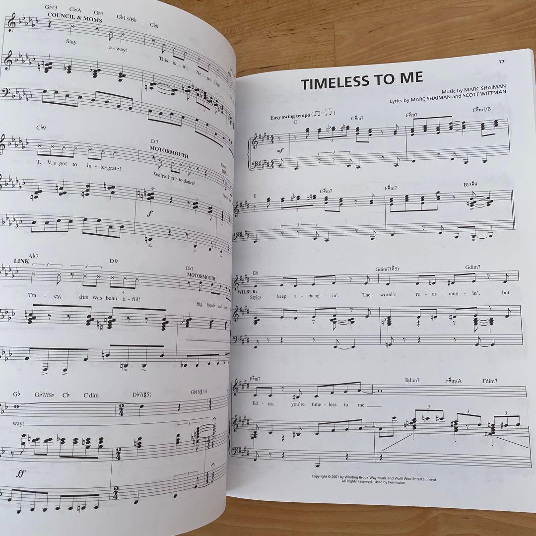 ヘアスプレー　楽譜　ニューヨーク　ブロードウェイ