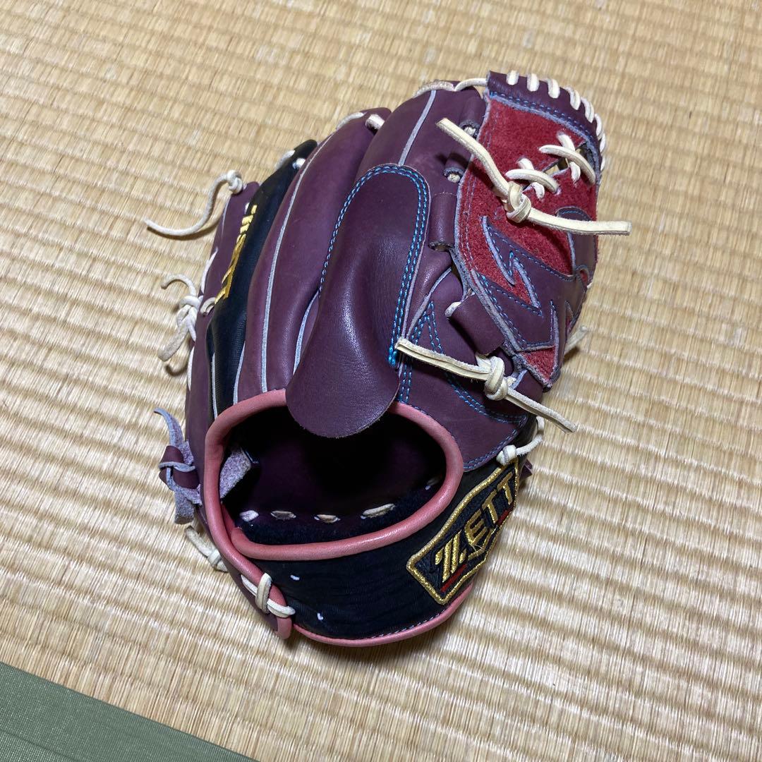 ZETT 紫色 軟式グローブ 右投げ用
