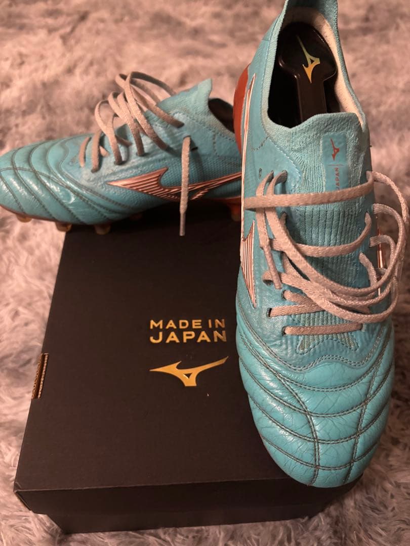 Mizuno サッカーシューズ 水色 日本製