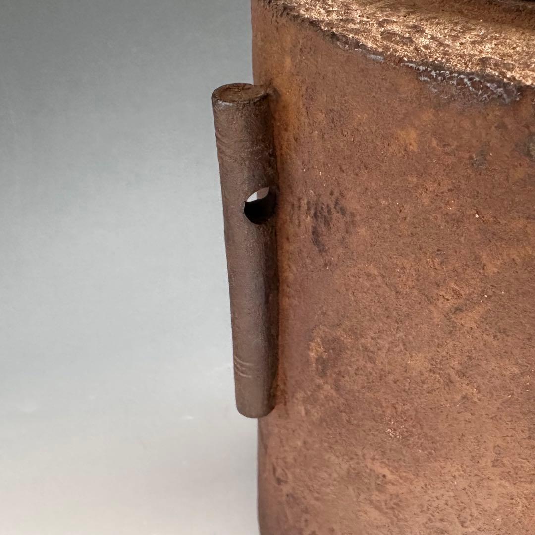 茶道具　筒釜　横倉友次郎　共箱　山形鋳物　釣釜　　風炉用　茶事　稽古　野点