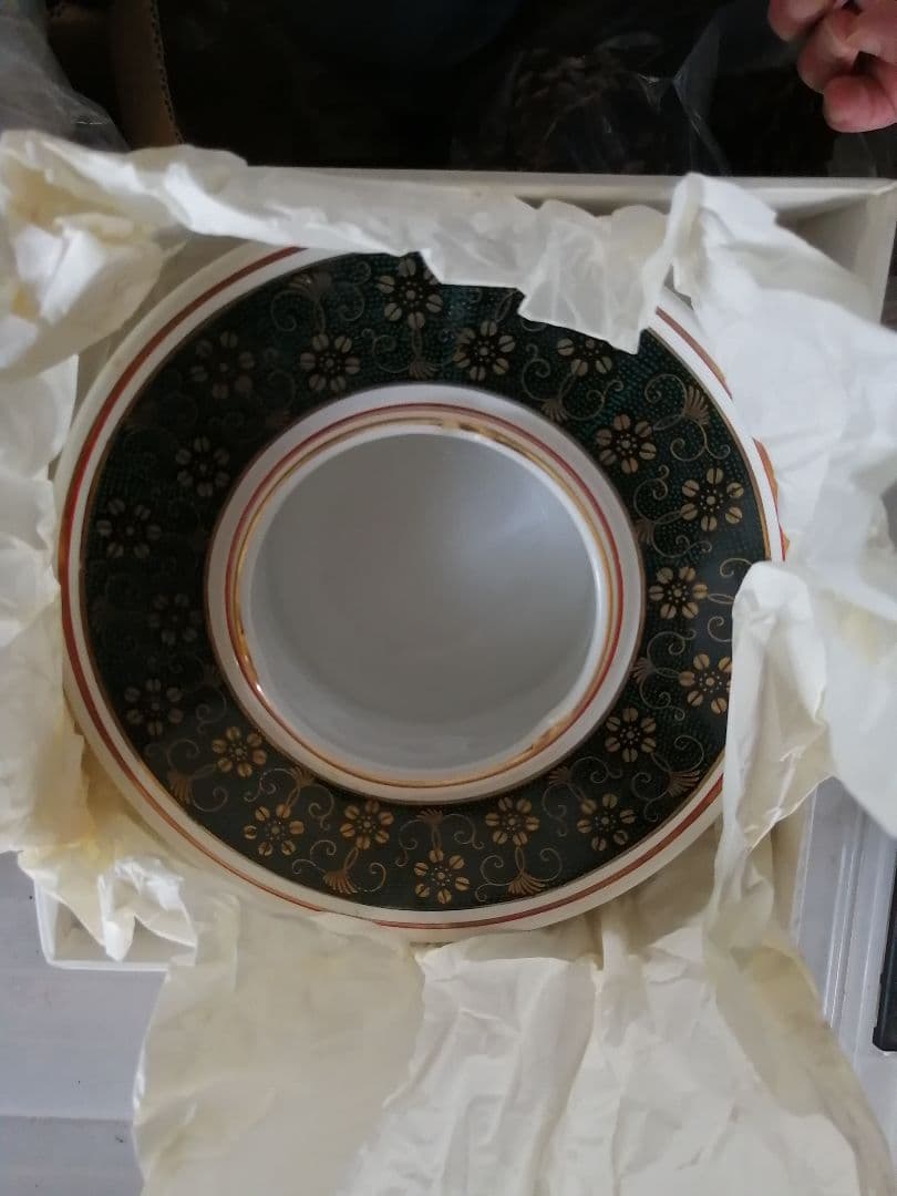 W最終値下げ‼️高級品‼️九谷焼　青粒鉄仙　7号灰皿