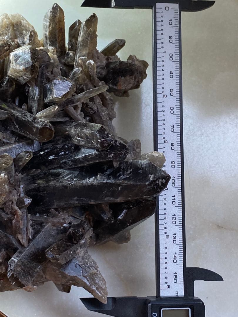 T1030-29ブラジル産水晶結晶モリオンスモーキークォーツ原石クラスター黒水晶