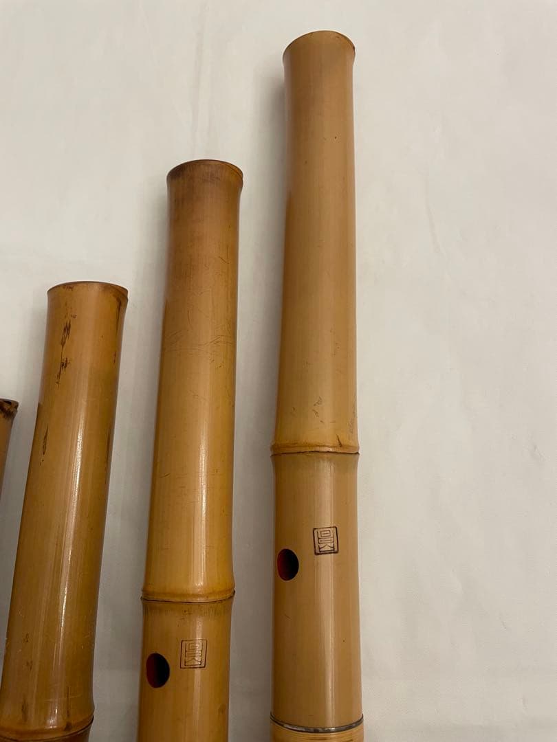 ❷超希少 尺八 昌山4本 銘なし1本 5本まとめ売り ケース付き 和楽器