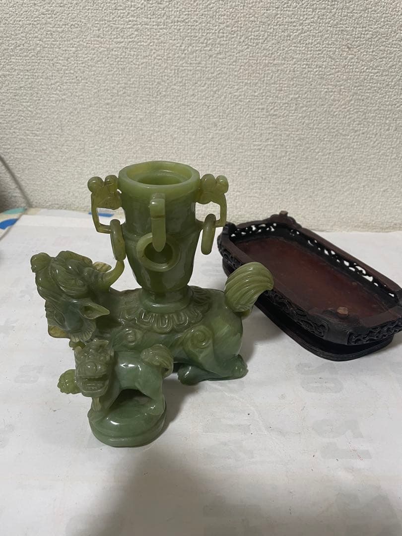 中国美術　玉石彫刻　香炉　置物