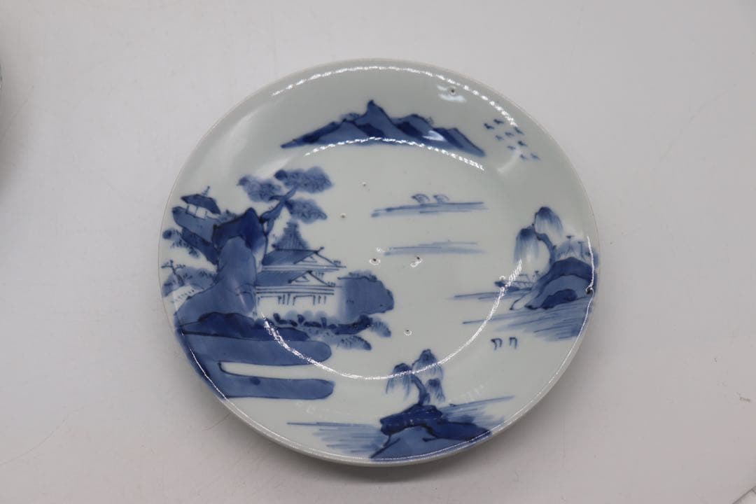 染付　山水紋中皿6点　送料込み0425