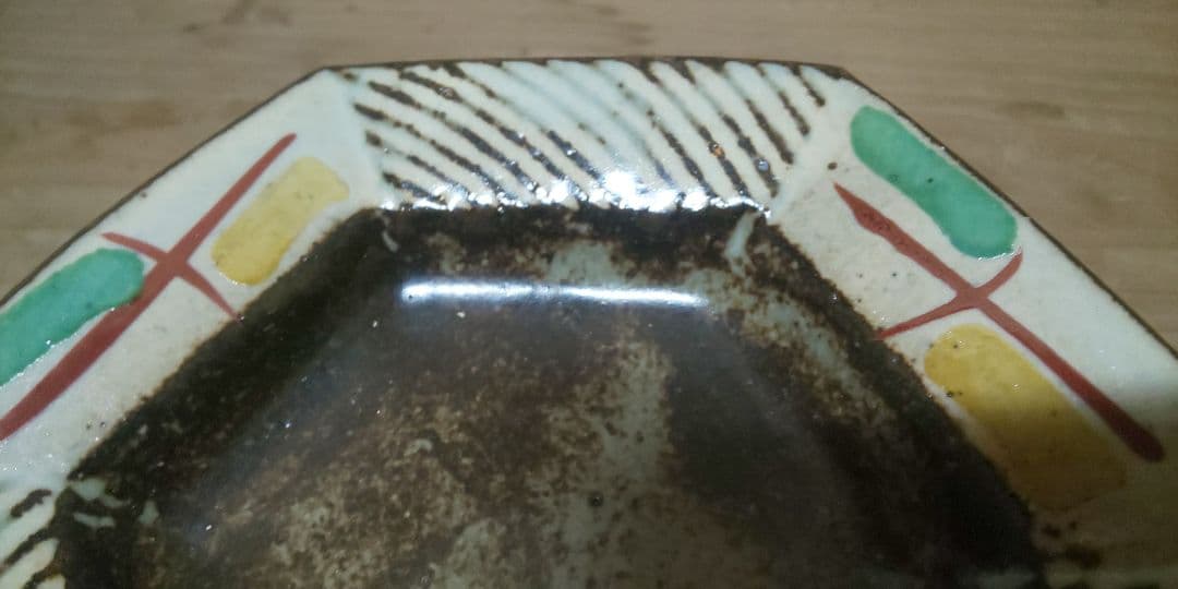 人間国宝 島岡達三⭐️ 象嵌赤繪六角組皿 ５枚