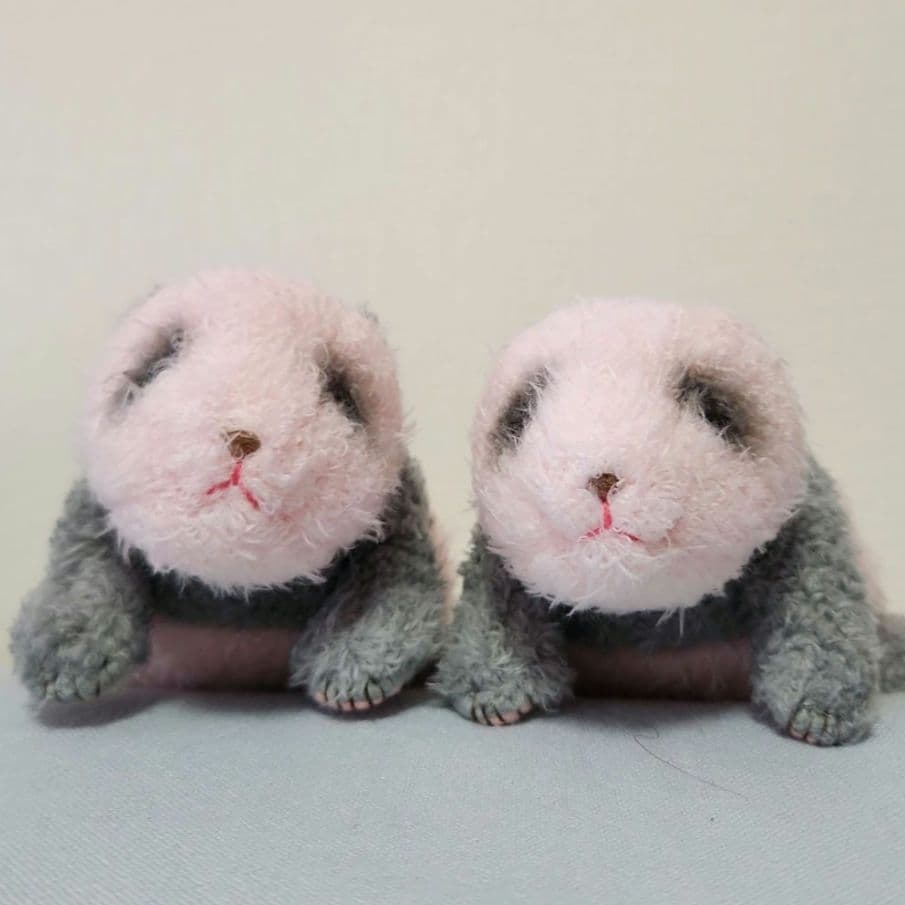 上野動物園　ほんとうの大きさのパンダの仔　シャオシャオ　レイレイ　ぬいぐるみ