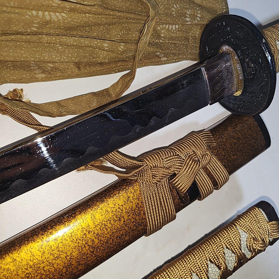 模造刀 2本 黄塗鞘 袋付き ジャンク扱い