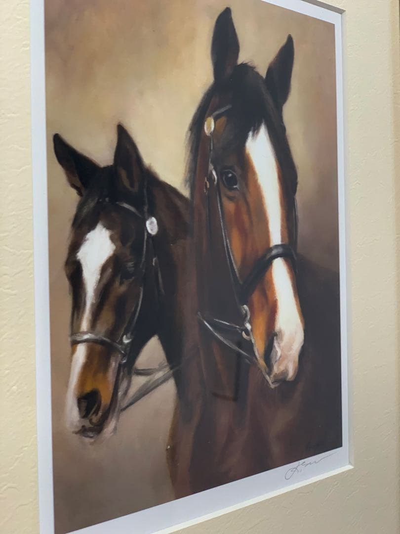 【額装アート・馬の絵】