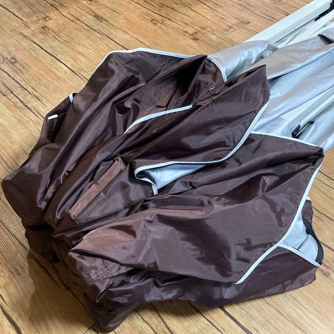 FIELDOOR タープテント 3m×3m ダークブラウン