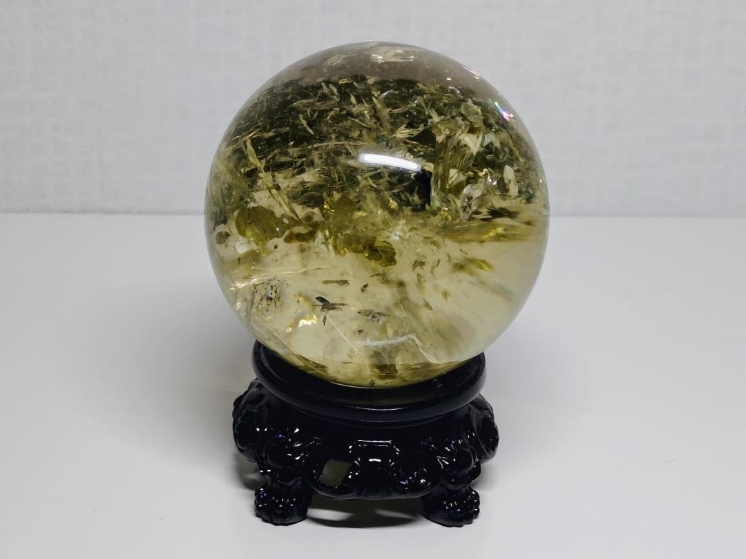 シトリン 473g 水晶 丸玉 スフィア 原石 鑑賞石 自然石 誕生石 鉱石