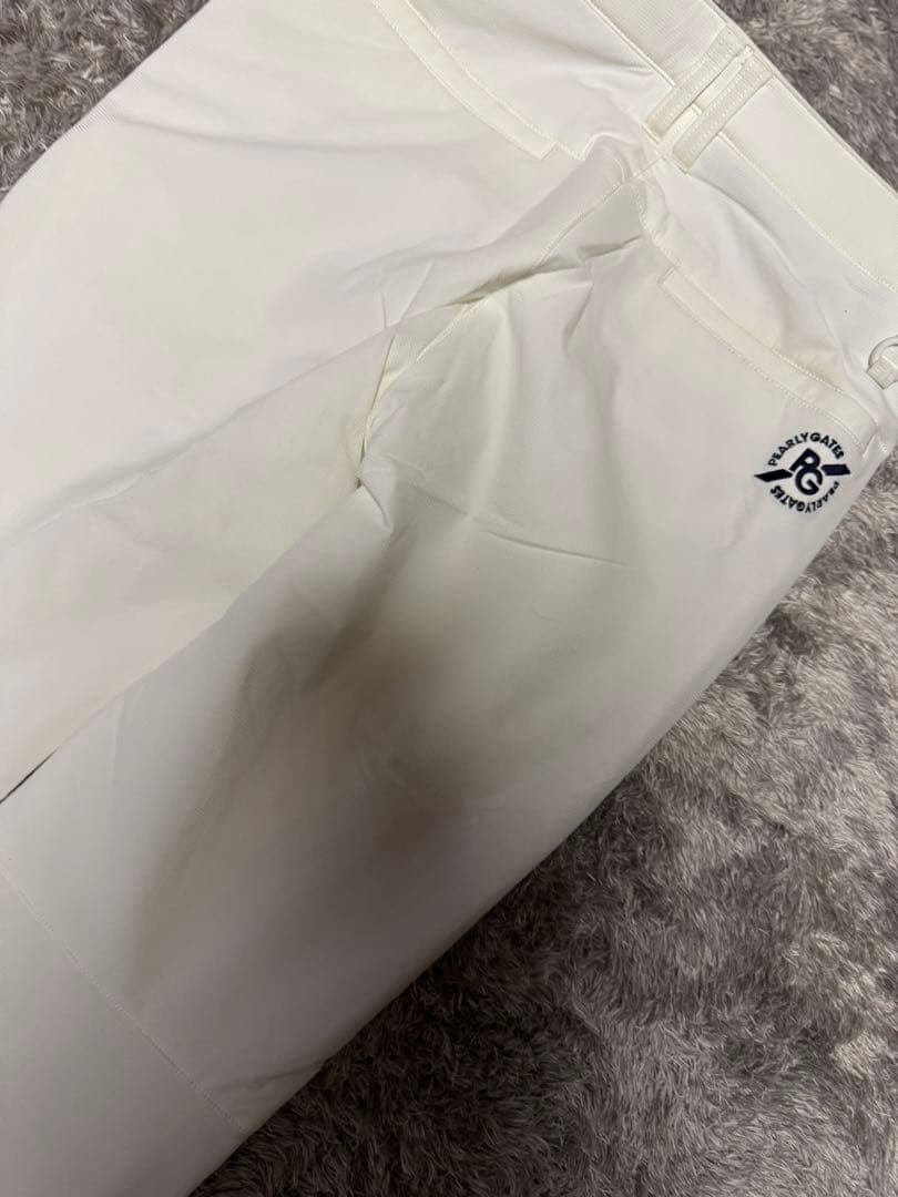 PEARLY GATES ホワイト スリムフィットパンツ