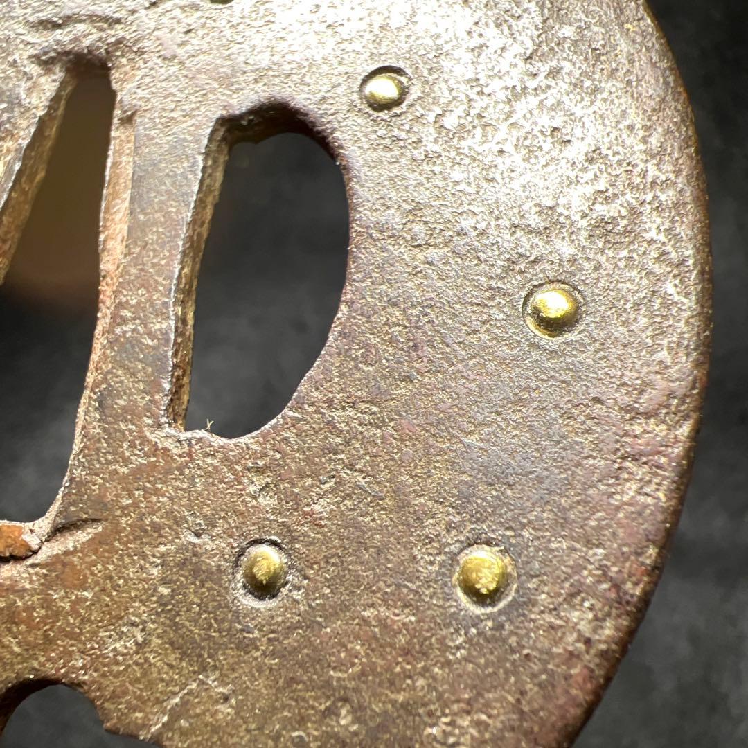 江戸時代　金象嵌鍔　73g 東Y8-0206☆2F