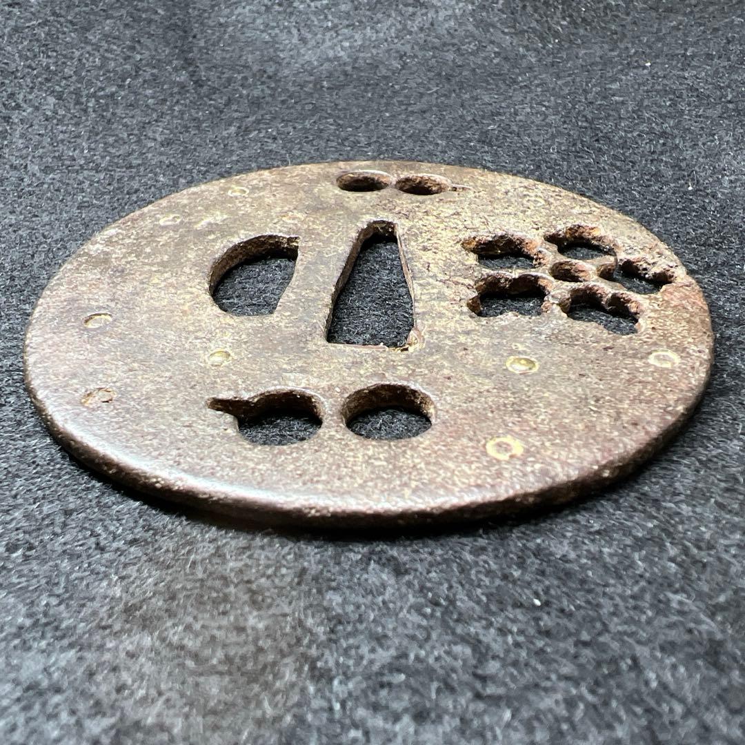 江戸時代　金象嵌鍔　73g 東Y8-0206☆2F