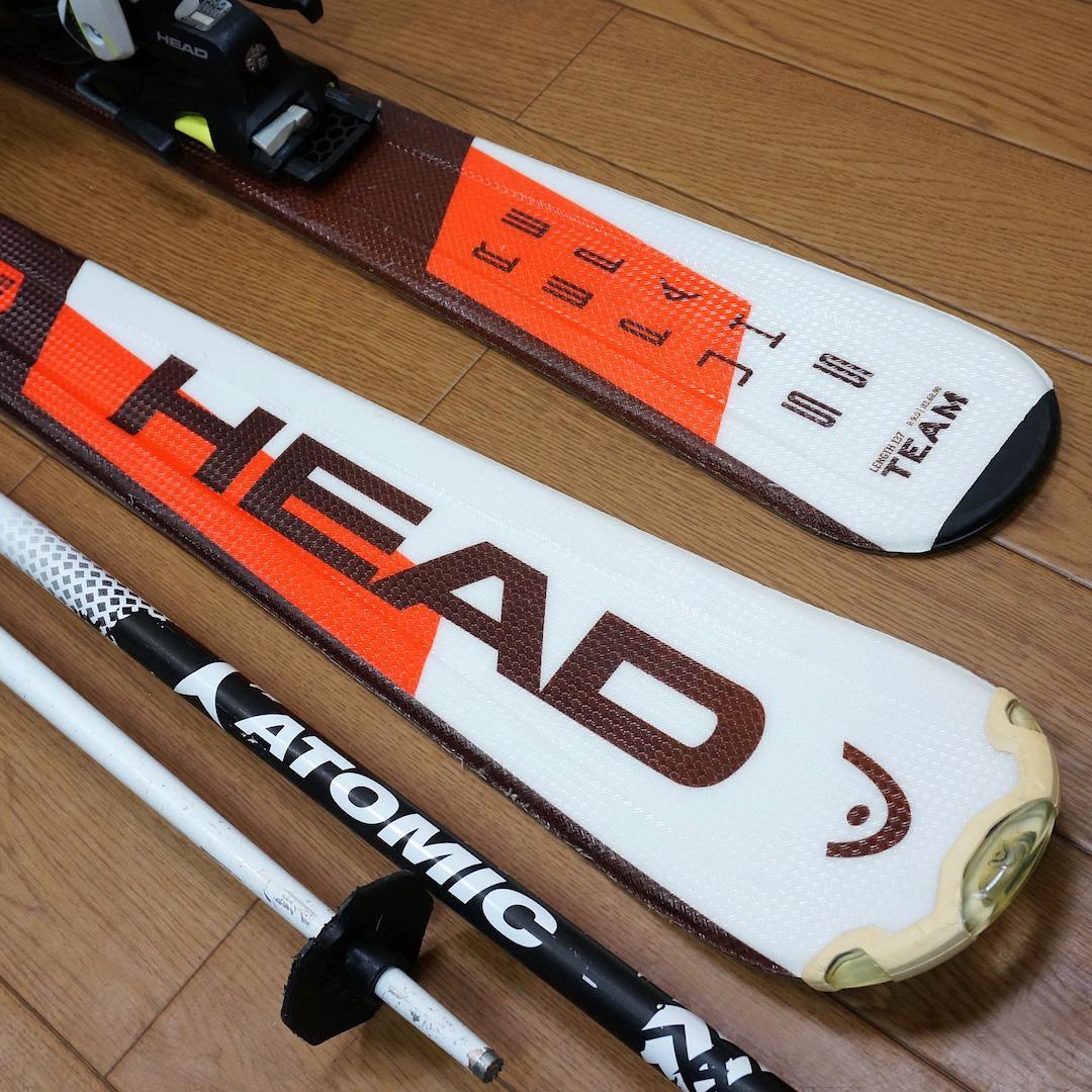 メンテ済 137cm 靴25cm HEAD カービングスキーセット (140