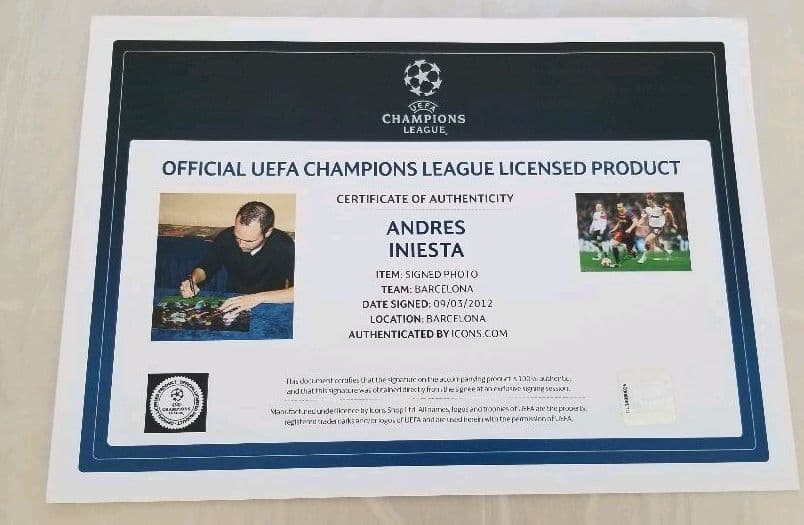 ICONS　イニエスタ　アンドレス・イニエスタ　サイン　直筆サイン　フォトグラフ