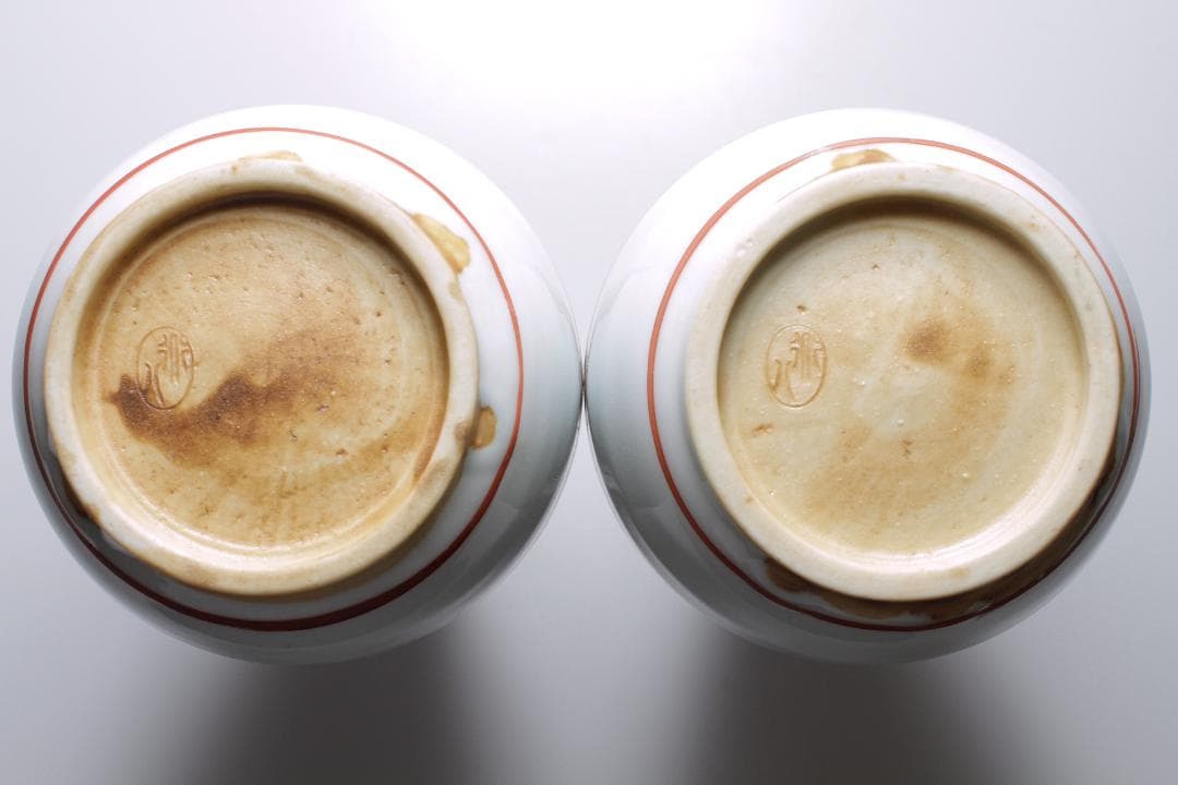 六代 高橋道八(1881-1941) 呉須赤絵 徳利 ニ客