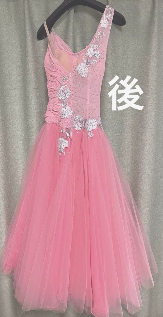 社交ダンス　競技・デモ用ピンクMサイズスタンダードドレス　gitane(USA)