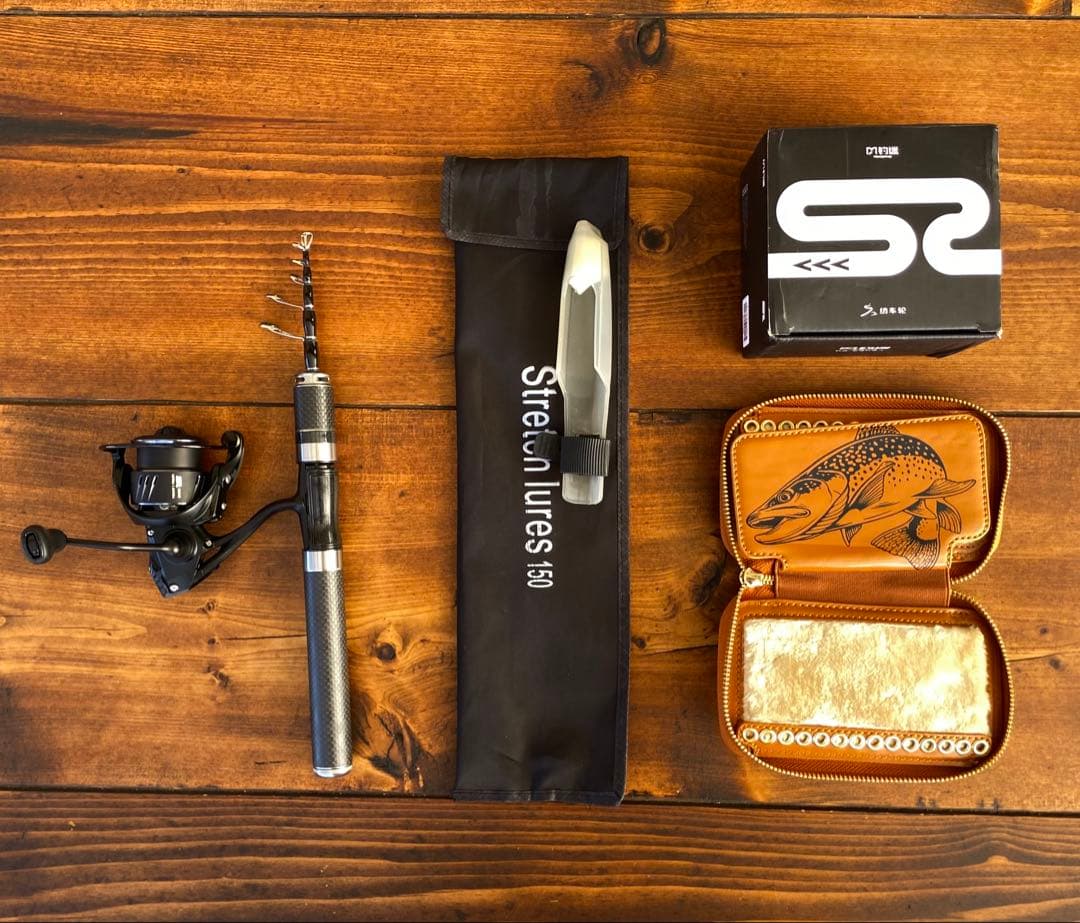 トラウトセット　トラウトロッド　渓流釣り　軽量　カーボンロッド　ルアーウォレット