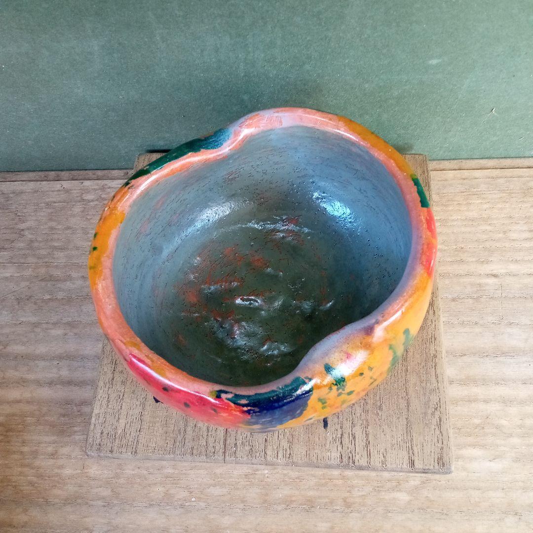 茶碗、出口王仁三郎作、サイズ高−７．５センチ、口径−１３センチ