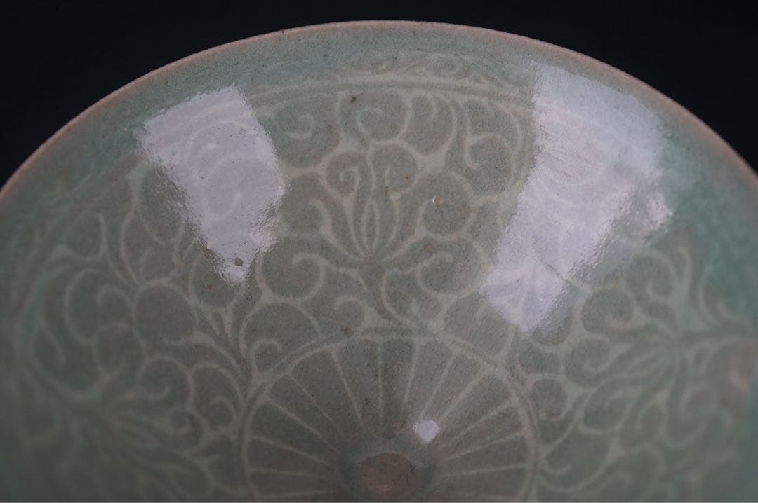 韓国人間文化財 柳海剛（柳根瀅）作 高麗青磁茶碗 共箱