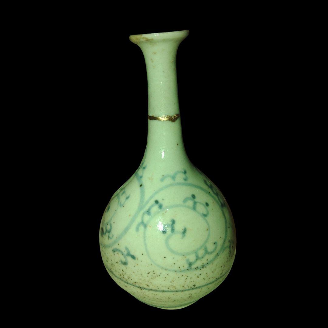 古伊万里　初期手蛸唐草文染付け徳利　花入