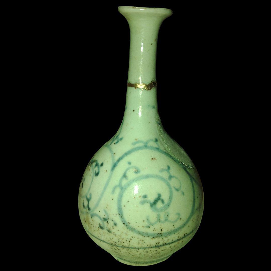 古伊万里　初期手蛸唐草文染付け徳利　花入