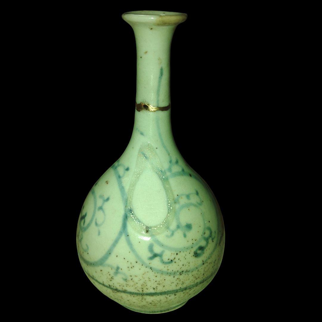 古伊万里　初期手蛸唐草文染付け徳利　花入